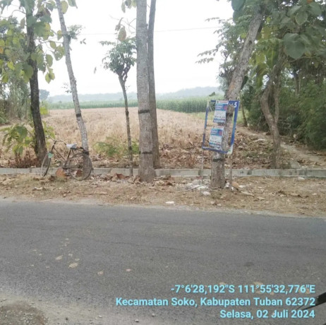dijual-tanah-luas-889-m2-shm-pinggir-jalan-desa-mentoro-soko-tuban-big-0