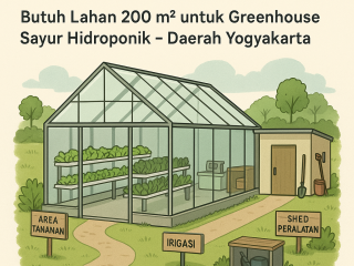Butuh Lahan 200 m² untuk Greenhouse Sayur Hidroponik Daerah Yogyakarta