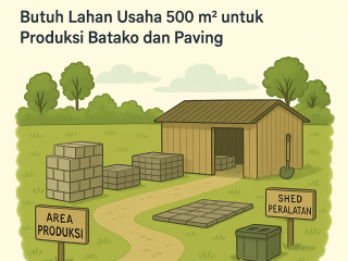 Butuh Lahan Usaha 500 m² untuk Produksi Batako dan Paving