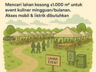 Mencari lahan kosong untuk event kuliner mingguan